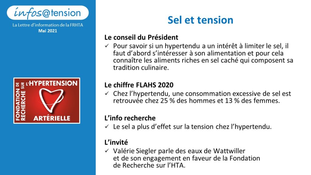 Sel et tension Fondation HTA